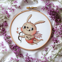 Bunny Valentine Cupid - PDF Cross Stitch Pattern