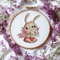 Bunny Valentine with Letter - PDF Cross Stitch Pattern