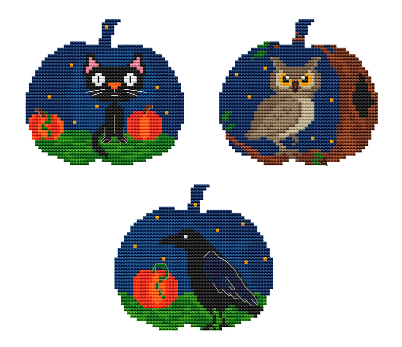 Three pumpkins - PDF Cross Stitch Pattern