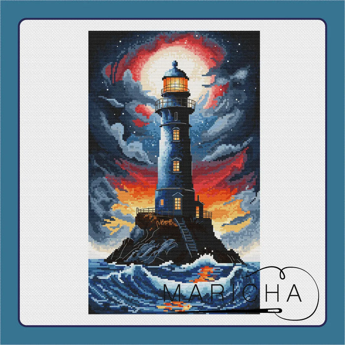 Night Lighthouse - PDF Cross Stitch Pattern