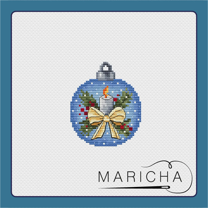 Christmas ornament. Candle - PDF Cross Stitch Pattern