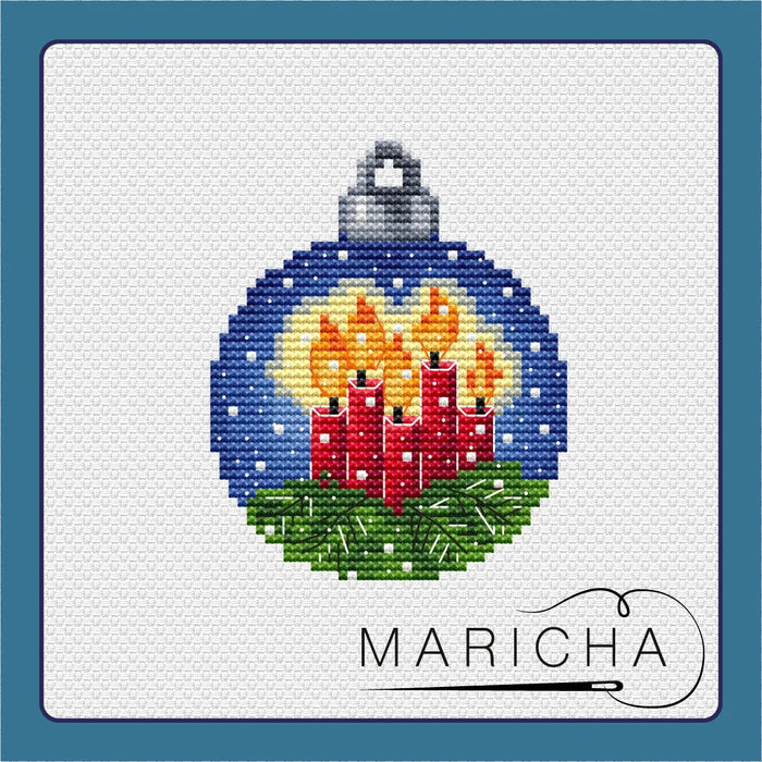 Christmas Ball. Candles - PDF Cross Stitch Pattern