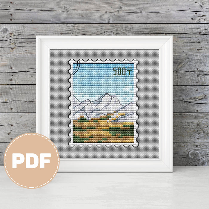 Tien Shan mountains - PDF Cross Stitch Pattern