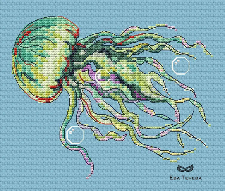 Jellyfish - PDF Cross Stitch Pattern