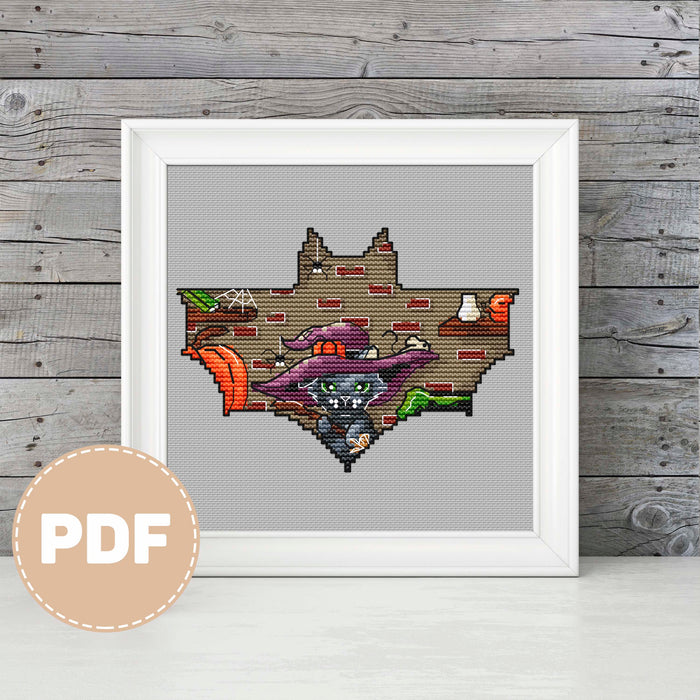 Witch's cat - PDF Cross Stitch Pattern