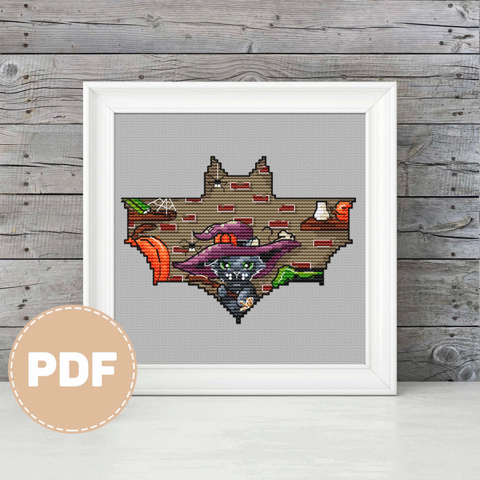 Witch`s cat - PDF Cross Stitch Pattern