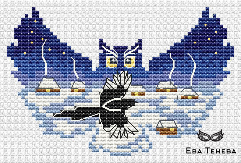 Owl. Winter - PDF Cross Stitch Pattern