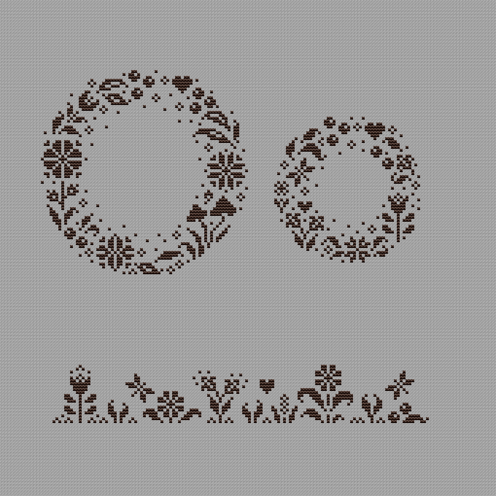 Set of 3 pumpkins monochrome - PDF Cross Stitch Pattern