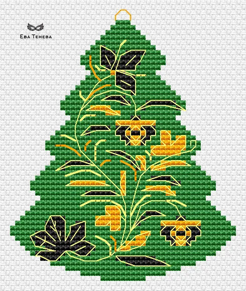 Christmas tree. Khokhloma Set - PDF Cross Stitch Pattern