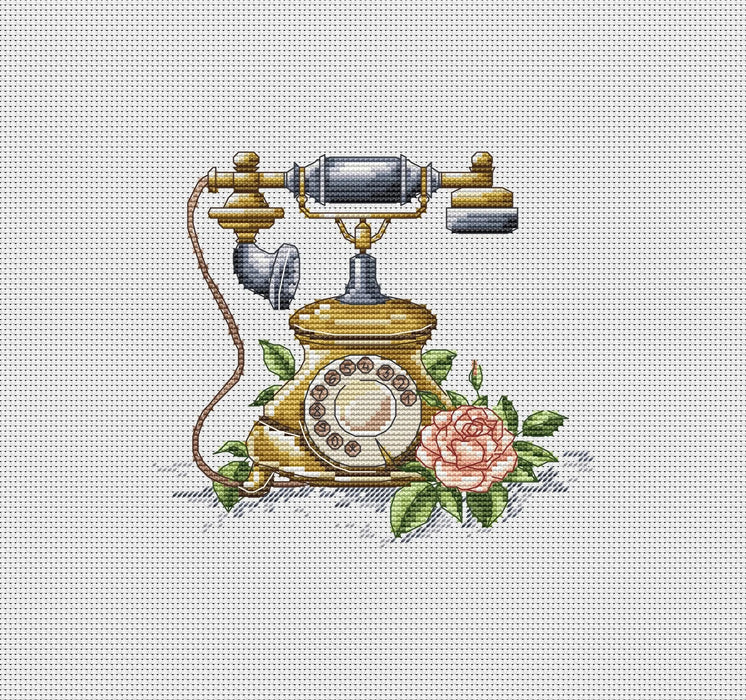 Vintage Phone - PDF Cross Stitch Pattern