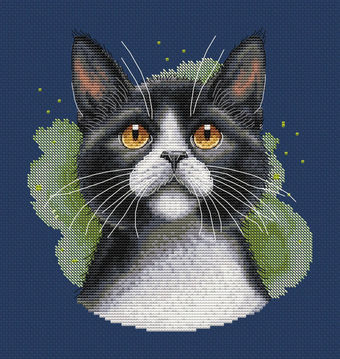 Tuxedo Cat Comb - PDF Cross Stitch Pattern