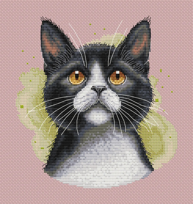 Tuxedo Cat Comb - PDF Cross Stitch Pattern