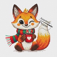 A Fox Cub with Coffee - PDF Cross Stitch Pattern