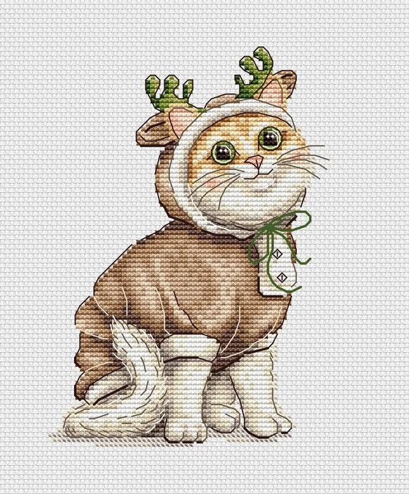 Deer Kitten Comb - PDF Cross Stitch Pattern