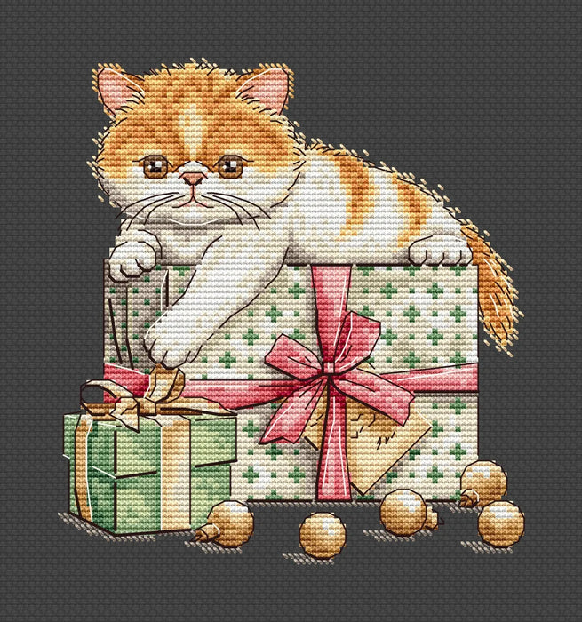 Gift Kitten Comb - PDF Cross Stitch Pattern