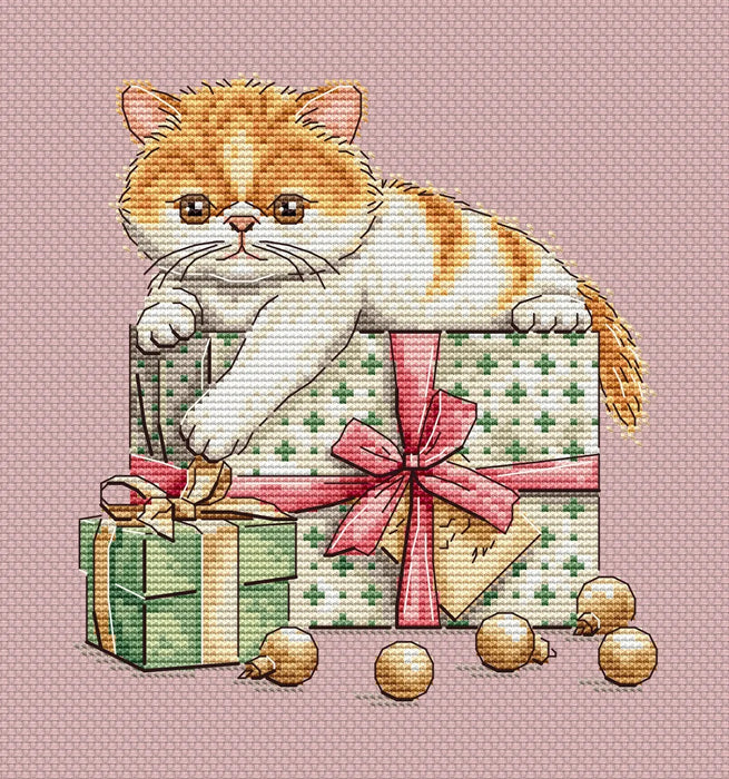 Gift Kitten Comb - PDF Cross Stitch Pattern