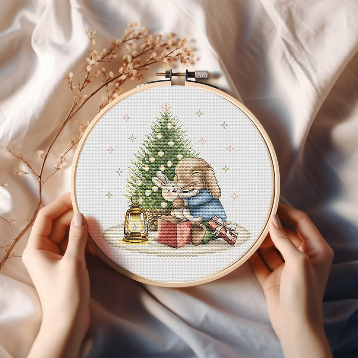 Christmas Bunny Comb - PDF Cross Stitch Pattern