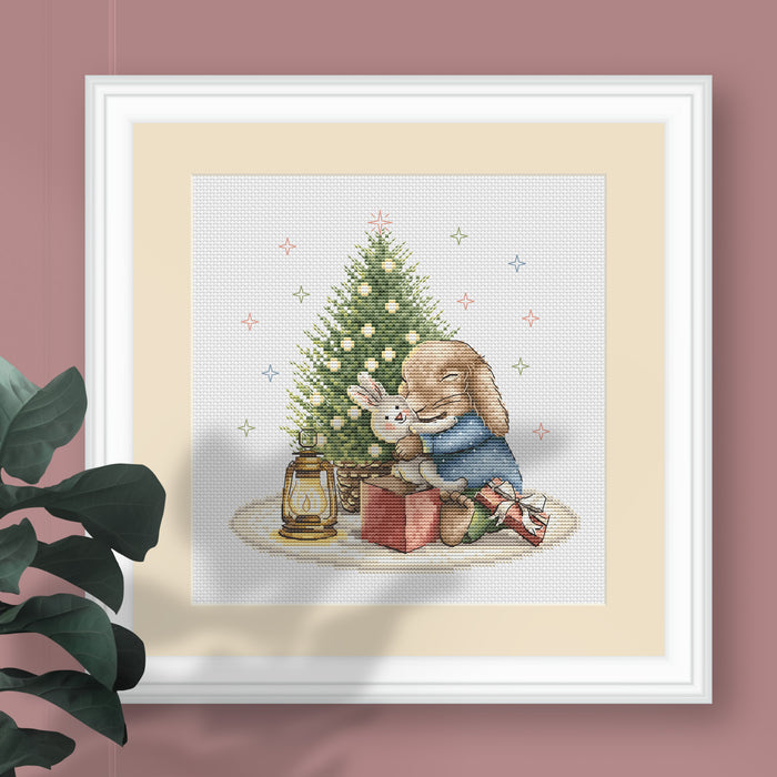 Christmas Bunny Comb - PDF Cross Stitch Pattern