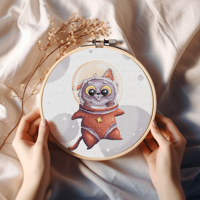 Space Kitten Comb - PDF Cross Stitch Pattern