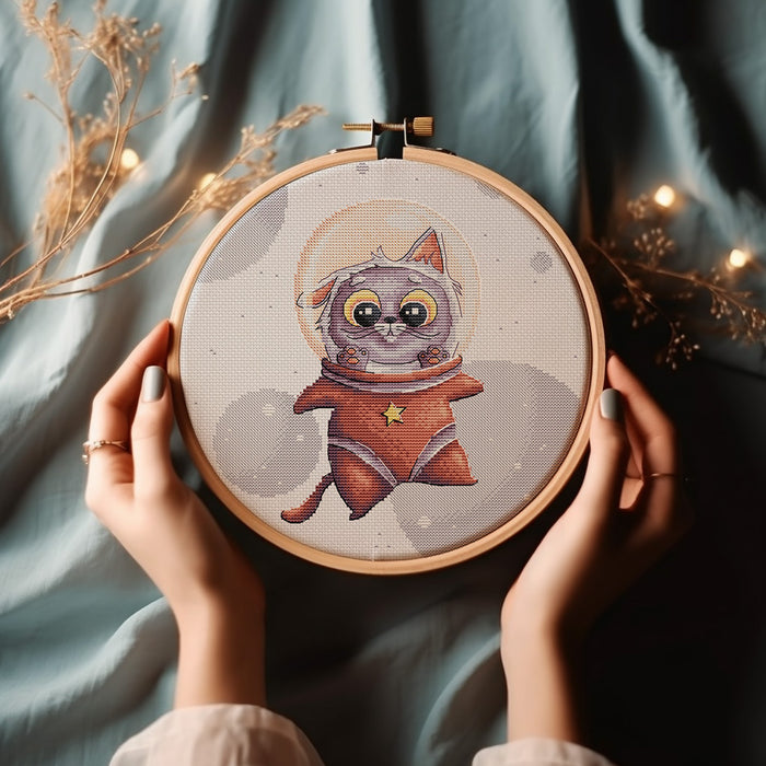 Space Kitten Comb - PDF Cross Stitch Pattern