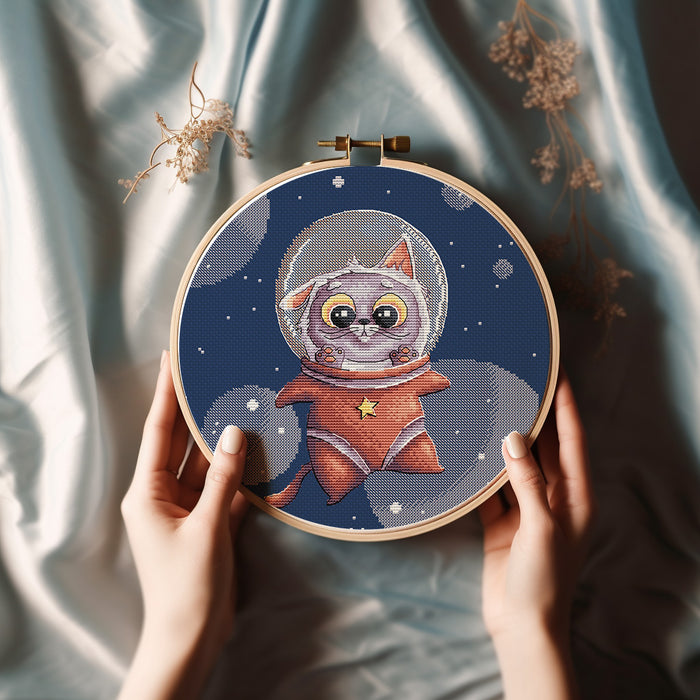 Space Kitten Comb - PDF Cross Stitch Pattern