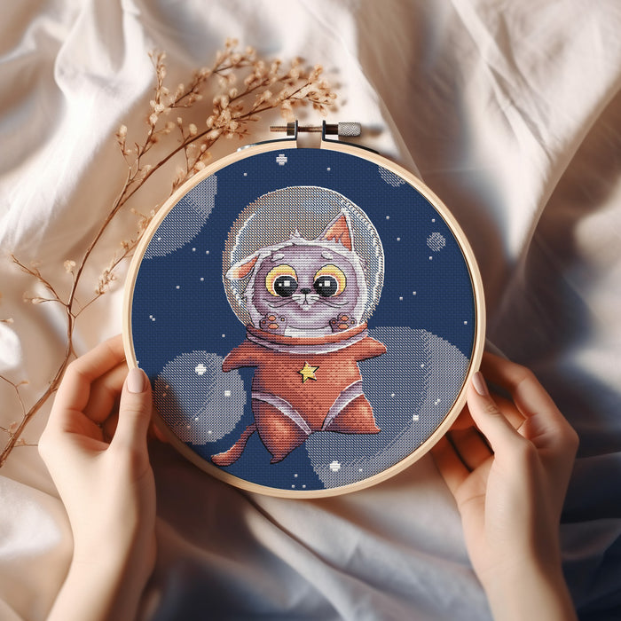 Space Kitten Comb - PDF Cross Stitch Pattern