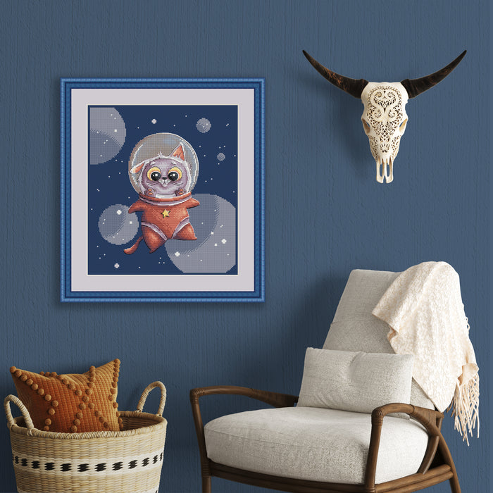 Space Kitten Comb - PDF Cross Stitch Pattern