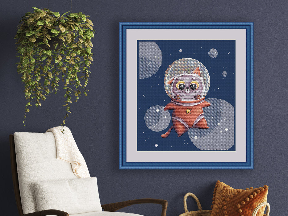 Space Kitten Comb - PDF Cross Stitch Pattern