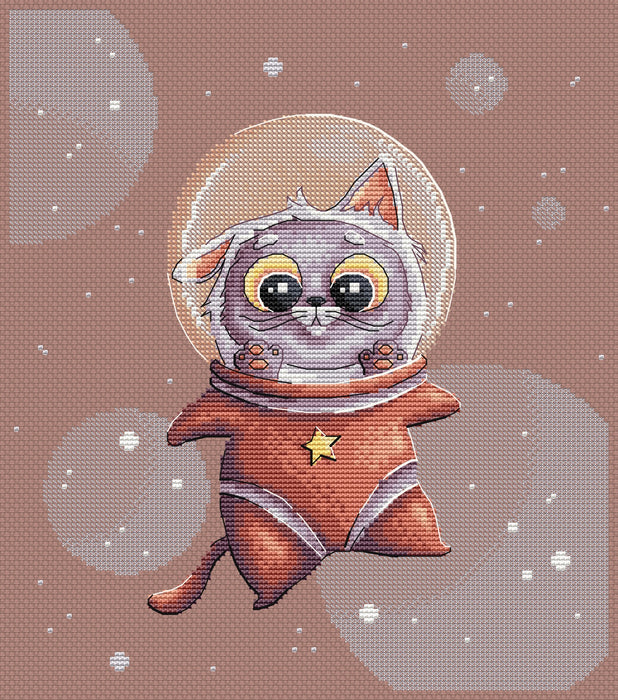 Space Kitten Comb - PDF Cross Stitch Pattern