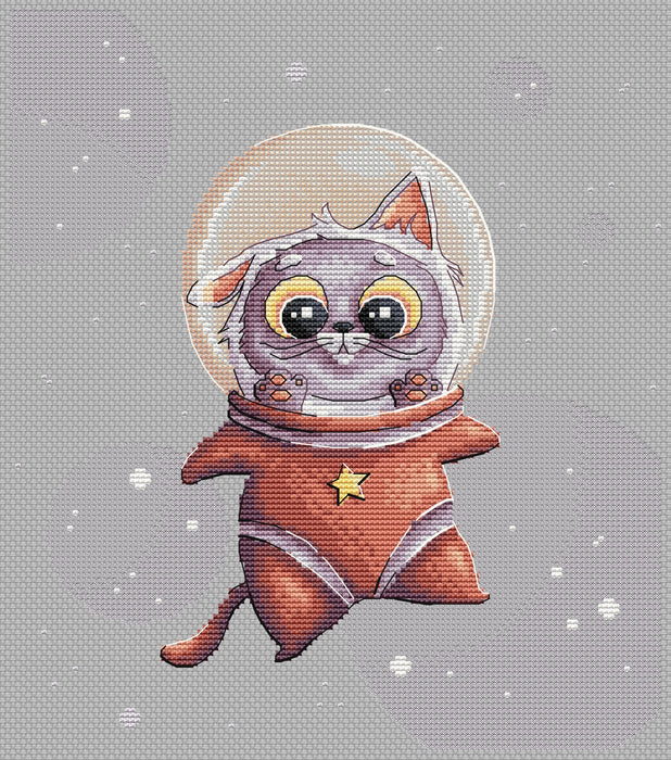 Space Kitten Comb - PDF Cross Stitch Pattern