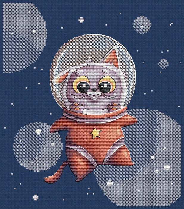 Space Kitten Comb - PDF Cross Stitch Pattern