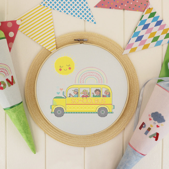 School Bus - Free PDF Cross Stitch Pattern