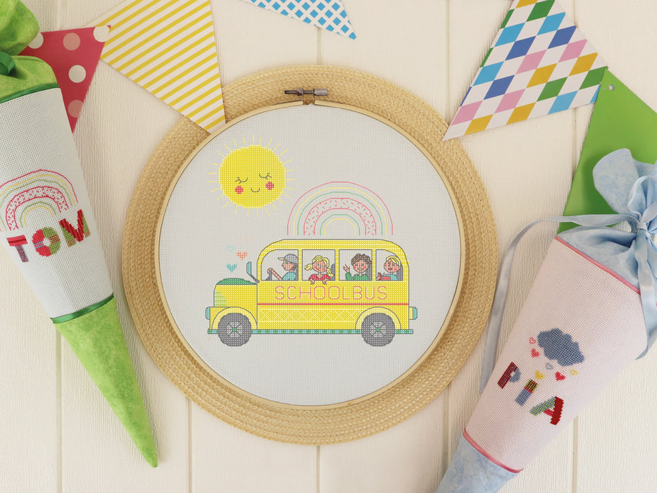 School Bus - Free PDF Cross Stitch Pattern