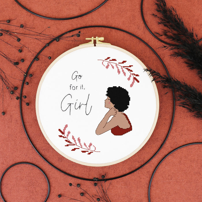 Go for it, Girl - Free PDF Cross Stitch Pattern