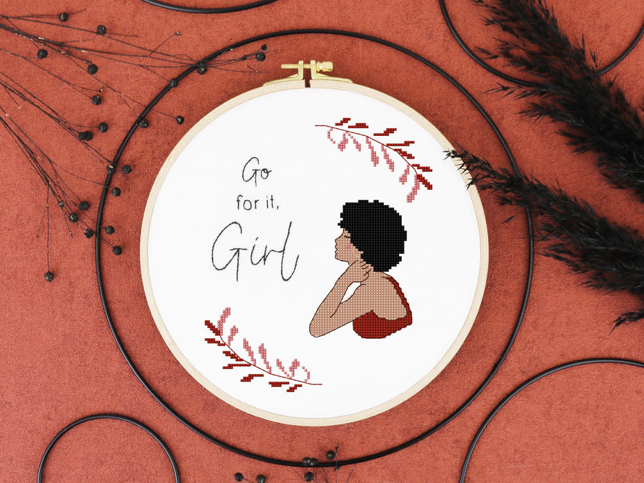 Go for it, Girl - Free PDF Cross Stitch Pattern