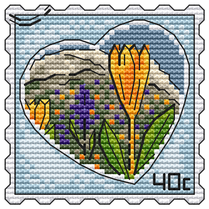 Crocus scharojanii - PDF Cross Stitch Pattern