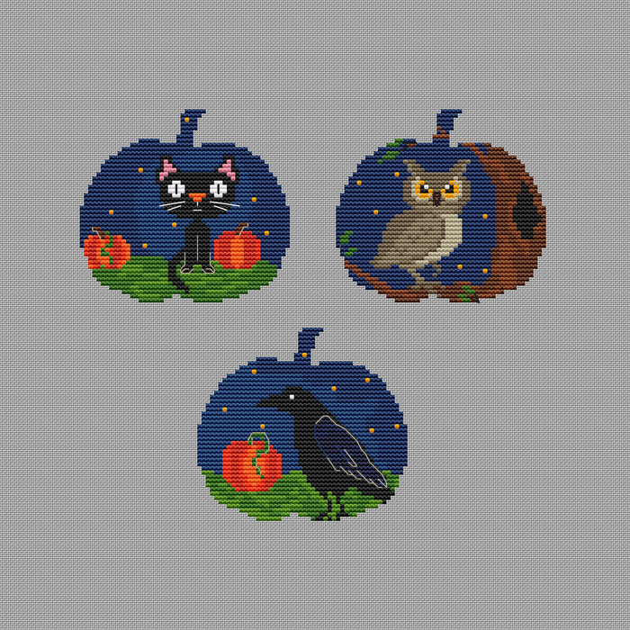 Three pumpkins - PDF Cross Stitch Pattern