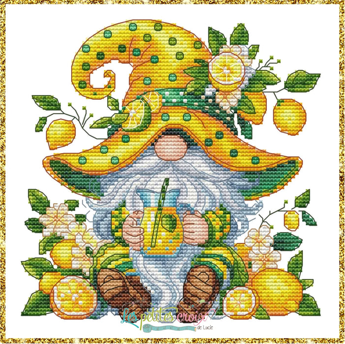 Gnome Citron - PDF Cross Stitch Pattern