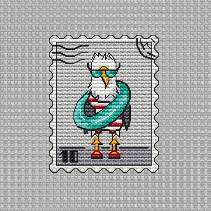 Postage Stamp. Seagull - PDF Cross Stitch Pattern