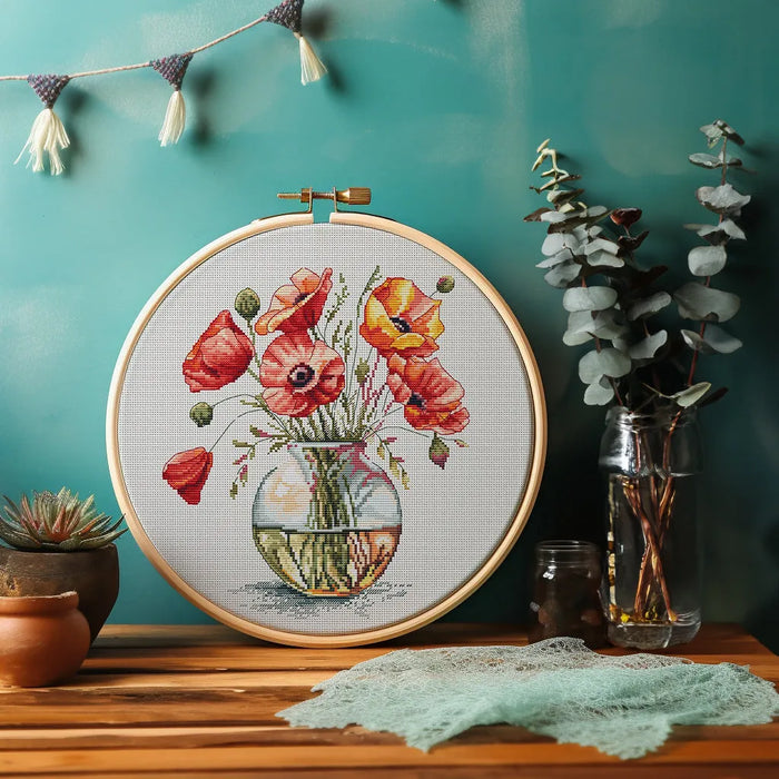 Bouquet of Poppies - PDF Cross Stitch Pattern