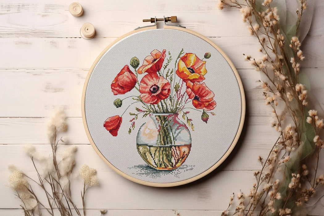 Bouquet of Poppies - PDF Cross Stitch Pattern