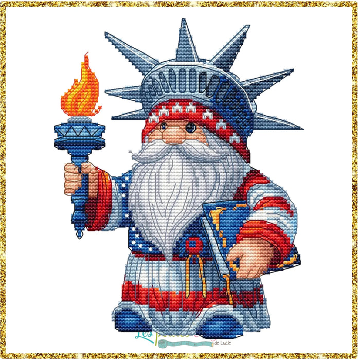 Liberty Gnome - PDF Cross Stitch Pattern