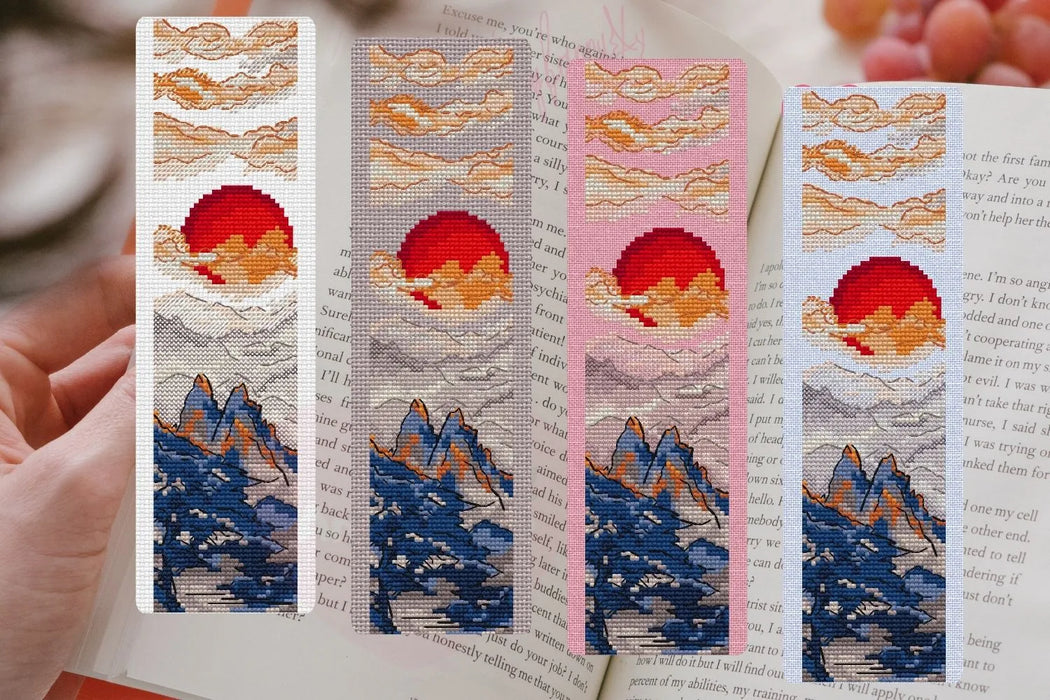 Bookmark. Celestial Symphony of Mountains - PDF Cross Stitch Pattern