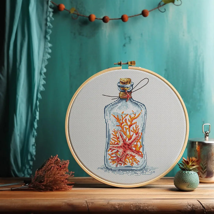 Bottle with a Starfish - PDF Cross Stitch Pattern