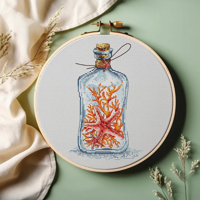 Bottle with a Starfish - PDF Cross Stitch Pattern