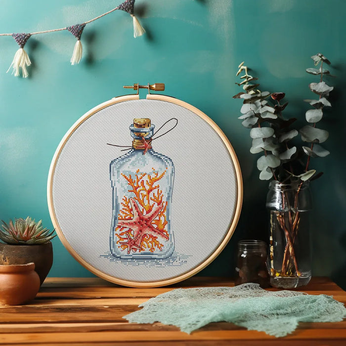 Bottle with a Starfish - PDF Cross Stitch Pattern