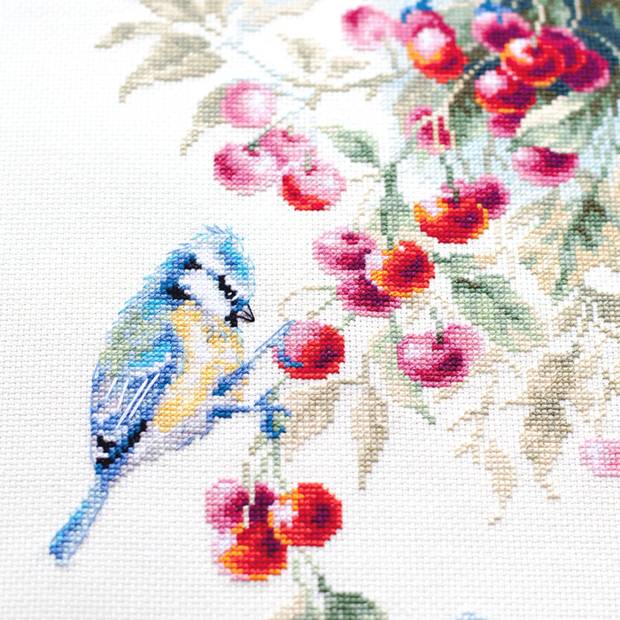 Blue Tits and Cherry 130-021 Counted Cross-Stitch Kit