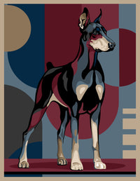 Needlepoint canvas for halfstitch without yarn Canvas Doberman MRC1432485 Margot de Paris Printed Tapestry Canvas