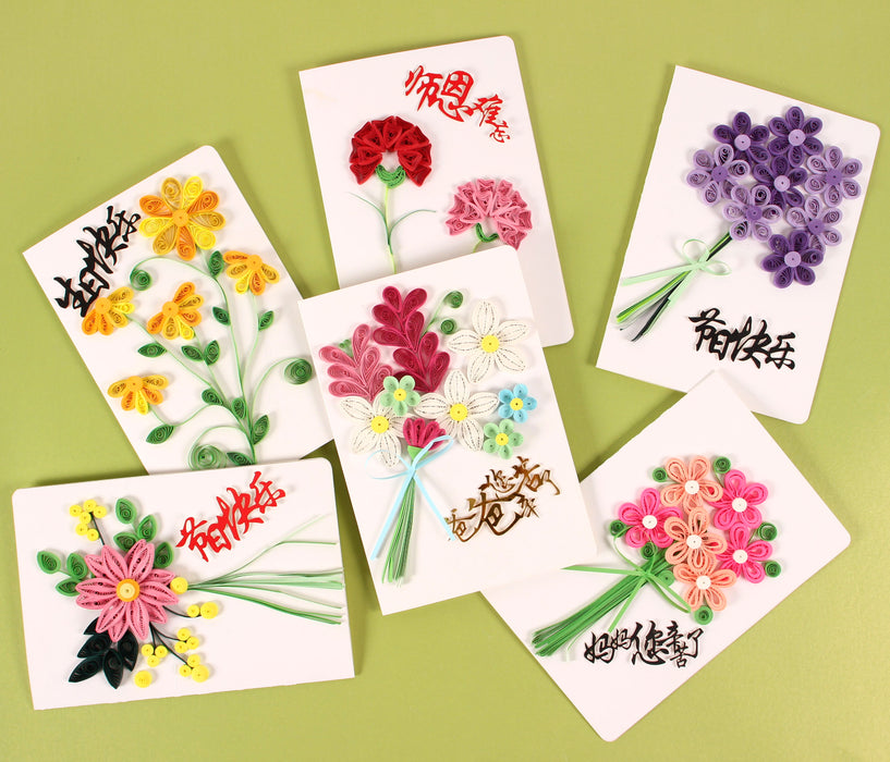 Greeting Card Making Kit. Echinacea Flowers DIY Quilling Kit F07M3-5-FL4
