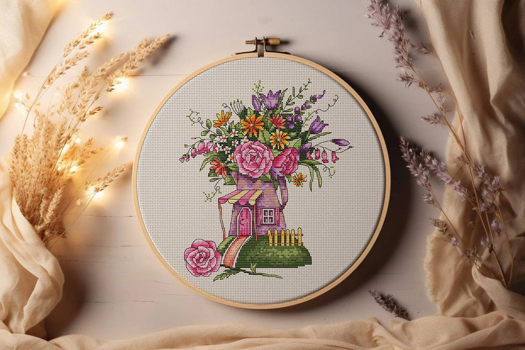 Teapot House - PDF Cross Stitch Pattern